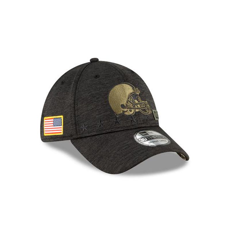 NFL Cleveland Browns Salute To Service 39Thirty Stretch Fit (VAN0840) - Black New Era Caps